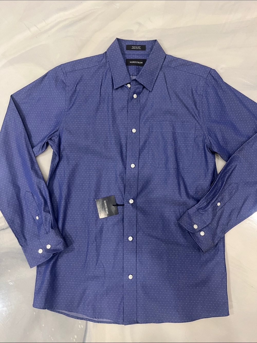 Nordstrom Men’s Navy Blue Microdot Dress Shirt